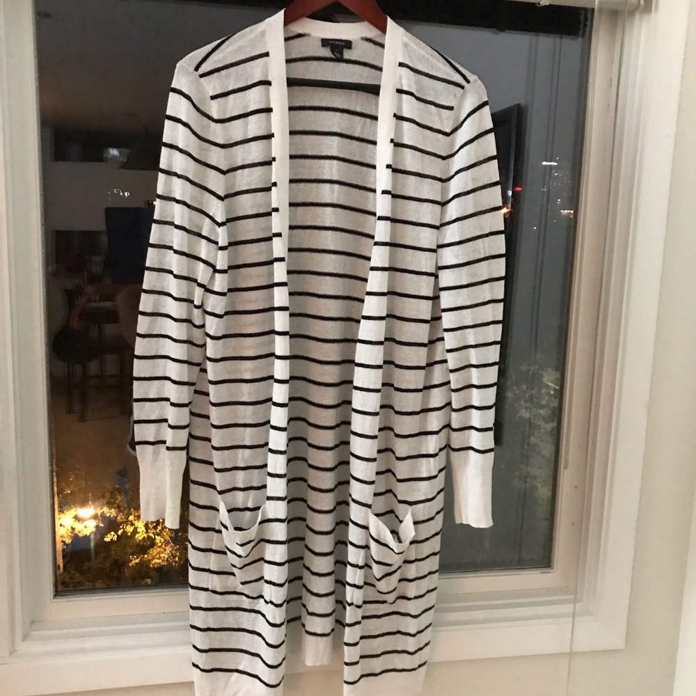 Halogen striped duster cardigan